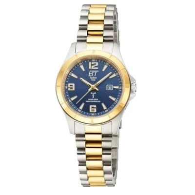 Image of ETT Eco Tech Time Funk Solar ELS 11677 32M Women&#039;s Analogue Watch with Stainless Steel Strap, silver, Modern