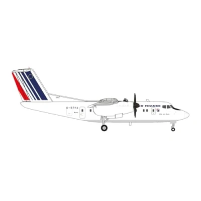 Image of herpa 572644 Airplane Air France Havilland Canada DHC 7 G BRYA Ville de Paris on a Scale of 1 : 200, Metal Miniature Without pedastal, Model Building, Collectors Edition