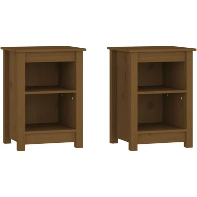 Image of vidaXL Bedside Cabinets 2 pcs Honey Brown 40x35x55 cm Solid Wood Pine