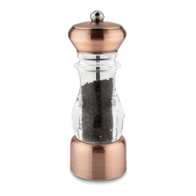 Image of Salt or Pepper Mill Bronze &amp; Acrylic, Durable Ceramic Grinding Mechanism Scandinavian BPA Free 6 cm x 17