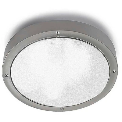 Image of Basic Outdoor Simple Flush Large Grey, Opal IP65 E27