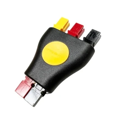 Image of Tour Fit Plug &#039;n&#039; Play 3 Way Adaptor For PowaKaddy FW3 FW5 FW7 Red/Yellow/Black Golf Battery Connector Cable Anderson