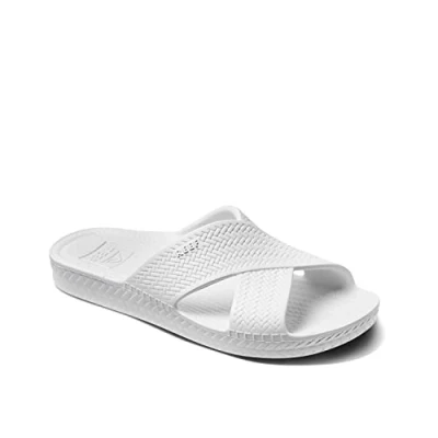 Image of Reef Water X Slide Pool slides, Women&#039;s, Size: 3, White Synthetics