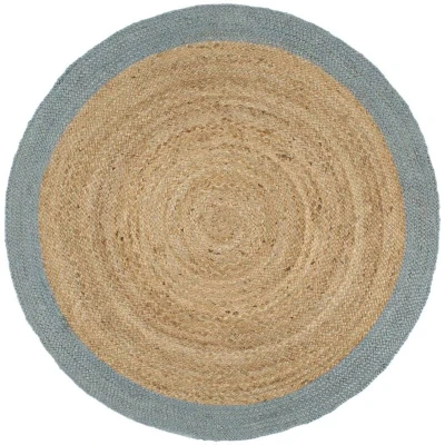 Image of vidaXL Handmade Rug Jute with Olive Green Border 210 cm