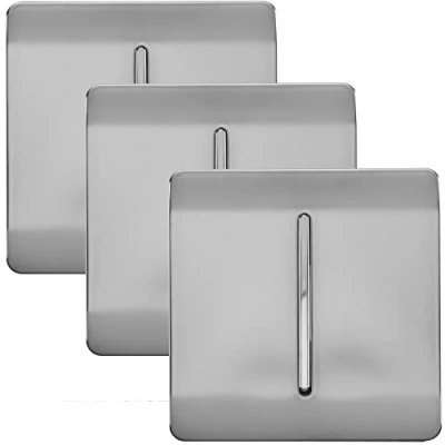 Image of Trendi 1 Gang 2 Way 10 Amp Rocker Chrome Light Switch Glossy Stainless Steel (3 Pack)