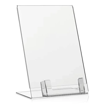 Image of VITAdisplays Advertising Stand with Extra Business Card Compartment, PLEXIGLAS, DIN A5 + Visi Fach