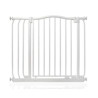 Image of Safetots Curved Top Safety Gate, 80cm 89cm, Matt White, Pressure Fit Stair Baby Gate for Doors Hallways and Spaces, Barrier, Easy Installation