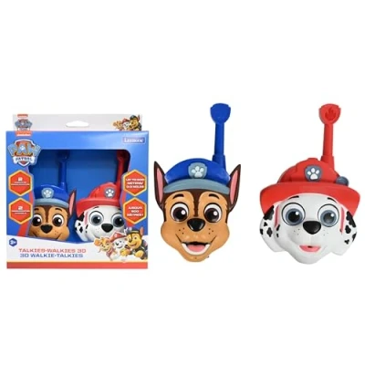 Image of Lexibook, Paw Patrol, 3D Chase and Marshall Walkie Talkies, 500m Range, 2 Communication Channels, Belt Clip, Red/Blue, TW18PA