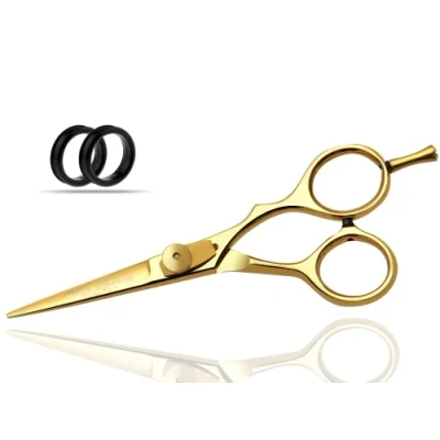 Image of Wishbeauty Hairdressing Scissors 5&quot; Barber Salon Hair Professional Sharp Stainless Steel Titanium Cutting Scissor for Hairdressers Multipurpose Haircut and Beard Trimming Shears