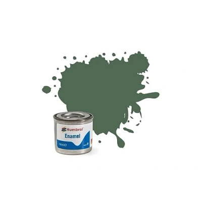 Image of Humbrol Model Paint AA0847 No 76 Uniform Green Matt Tinlet 1 (14ml), Enamel Paints for Models, Plastic, Metal, Wood, Glass, Ceramics, and More, Touch Up Hobby Craft