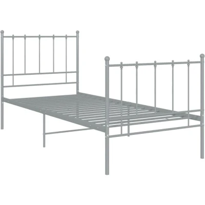 Image of vidaXL Bed Frame without Mattress Grey Metal 100x200cm