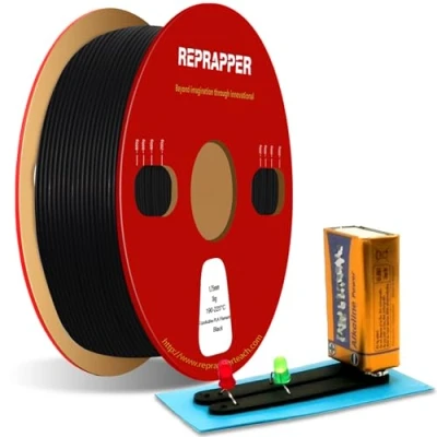 Image of Reprapper Electrically Conductive PLA Filament 1.75mm (± 0.03mm), 1kg (2.2lb) Black for 3D Printer