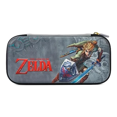 Image of PowerA Slim Case for Nintendo Switch, Switch Lite &amp; OLED Model, Protective Pouch with 10 Game Cards Storage and Built in Play Stand, Official: Zelda; Intrepid Link