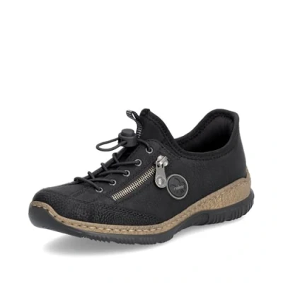 Image of Rieker Womens N3267 01 Ready 2 Go Black Slip On Casual Shoes (Schwarz, UK Footwear Size System, Adult, Women, Numeric, Medium, 5)
