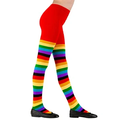 Image of Widmann 30012 Strumpfhose 70 Den Striped Tights Denier, Colourful, 4 6 Jahre