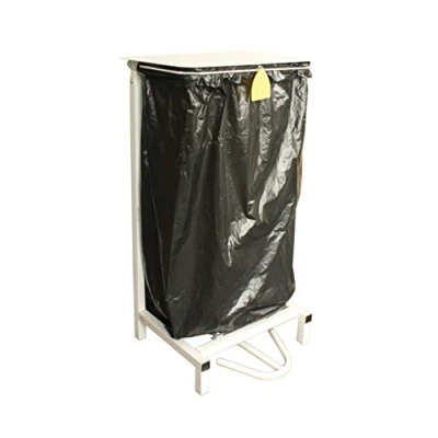 Image of Chabrias Ltd Professional Hygienic White Free Standing Sack Holder &amp; School Bin, Metal, 81x43x44cm
