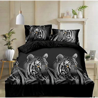 Image of THL 3d Design Printed 4 Piece Complete Bedding Set Duvet Quilt Cover Fitted Sheet Pillowcase (354, Double)