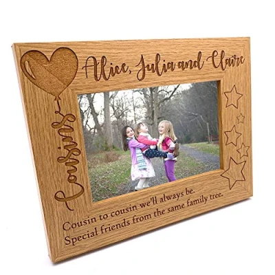 Image of ukgiftstoreonline Personalised Cousins Photo Frame Balloon Design (5 x 7 Inch)