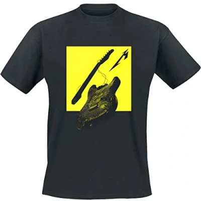Image of Metallica T Shirt M72 Seasons Broken Burnt Guitar Official Unisex Black L