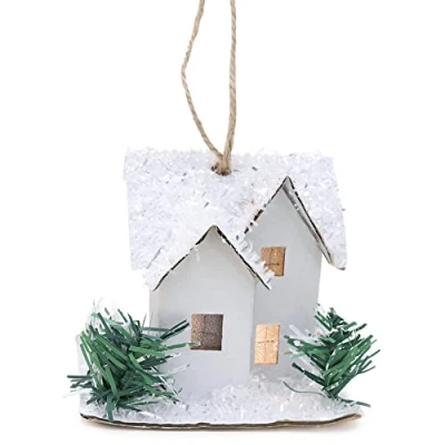 Image of Christmas Concepts® 10cm (4&quot;) LED Light Up Hanging House Tree Decoration Decorations
