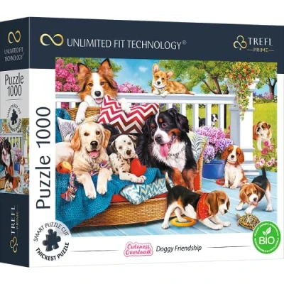 Image of Trefl 10698 1000 Elements, The Thickest Cardboard, Organic, Dogs, Puppies, Animals, Cute Picture, Entertainment for Adults and Children from 12 Years, Puzzle Cuteness Overload: Doggy Friendship