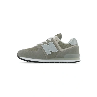 Image of New Balance 574 Unisex Trainers for kids, Size: 3, Grey white Leather and textile