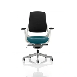 Image of Zure White Shell Black Fabric Back Bespoke Colour Seat Maringa Teal