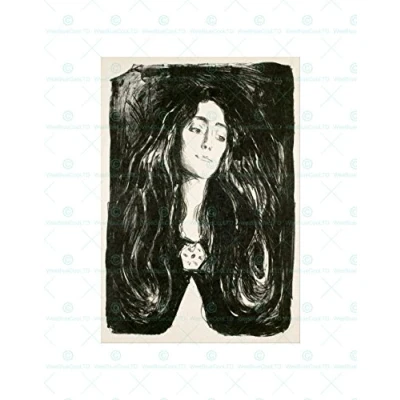 Image of Wee Blue Coo Painting Woman Edvard Munch The Brooch Wall Art Print