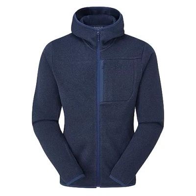 Image of Rab Men&#039;s Ryvoan Hoody Full Zip Fleece Coat for Trekking &amp; Casual Use Deep Ink X Large