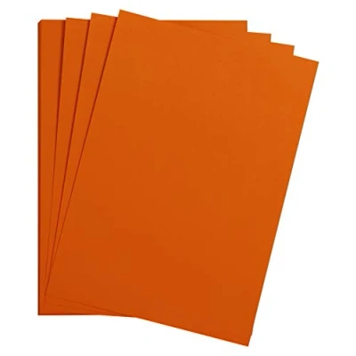 Image of Clairefontaine Ref 975255C Maya Smooth Coloured Drawing Card (Pack of 25 Sheets) 185gsm A4 (29.7 x 21cm) Orange Colour Deep Dyed, Acid Free, pH Neutral