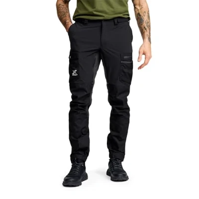 Image of RevolutionRace Rambler Lightweight Pro Trousers for Men, Outdoor Walking and Hiking Trousers, Black, S