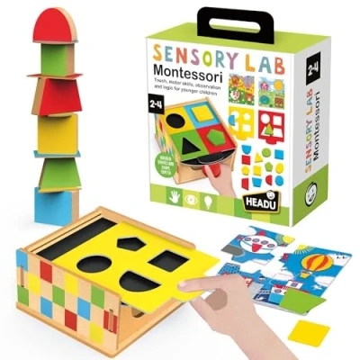 Image of Headu Sensory Lab Montessori, Educational Toys, Puzzles for Kids, Kids Puzzle, Wooden Shape Sorter, Toy, Learning Games, Jigsaw Puzzles, Ideal 2 4yrs