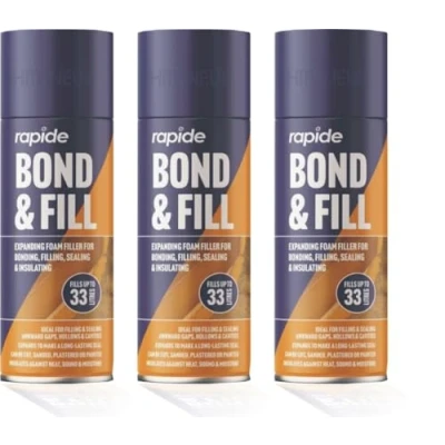 Image of 3 x 500ML Gap Expanding Foam Filler PU Expansion Insulation BONDING Filling