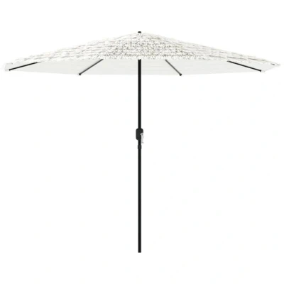 Image of vidaXL Garden Parasol with Steel Pole White 324x324x247 cm