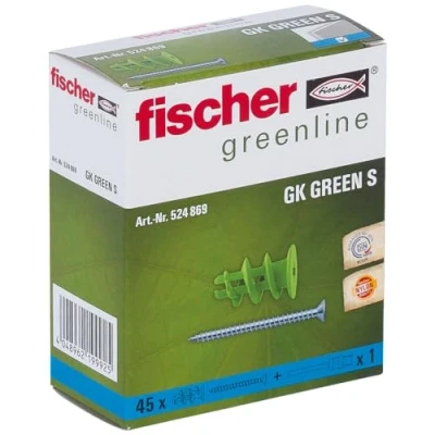 Image of fischer Plasterboard Fixing GK Green S, 45 Pieces, 524869