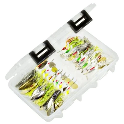 Image of Plano Elite Series Spinnerbait StowAway 3600, Small, Transparent, Holds Up to 18 Individual Lures, Tangle Free Bait Tackle Storage and Organizer, Utility Boxes for Fishing