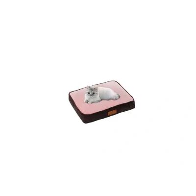 Image of Ellie Bo Medium Dog Bed for 30 inch Cage/Crate Brown Corduroy/Pink FauxFur