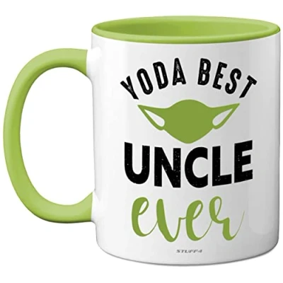 Image of Yoda Best Mug Fathers Day Gifts, Uncle Birthday, Christmas, 11oz Ceramic Dishwasher Safe Coffe Mugs Cup, Uncles Gifts from Nephew Niece, Cute Mugs, Funny Made in UK