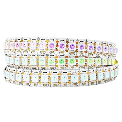 Image of BTF Lighting WS2812B 3.2FT 1m 144 LEDs/Pixels/m Individual Addressable 5050SMD led Full Color Pixel Strip White Board Dream Non Waterproof IP30 for Indoor