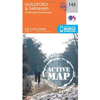 Image of Explorer Active 145 Guildford &amp; Farnham Map With Digital Version