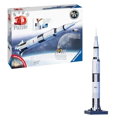 Image of Ravensburger 11545 Apollo Saturn V Rocket 3D Jigsaw Puzzle for Kids and Adults Age 8 Years Up 440 Pieces No Glue Required