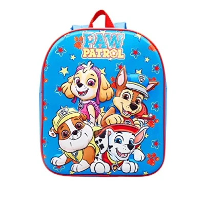 Image of Paw Patrol Backpack Chase Marshall Rubble Blue 3D EVA Childrens Pre School Bag