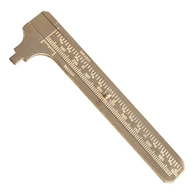 Image of Happyaer Ruler Handy Sliding Gauge Brass Vernier Caliper Measuring Tool Double Scales mm/inch Mini Pocket 100mm