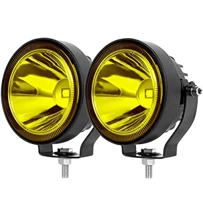 Image of SUFEMOTEC Yellow Led Fog Lights 60W 4 Inch Working Fit for Motorcycle Trucks Car SUV ATV 4WD Boat Tractor Pickup 12V 24V OffRoad Driving Light 2Pcs