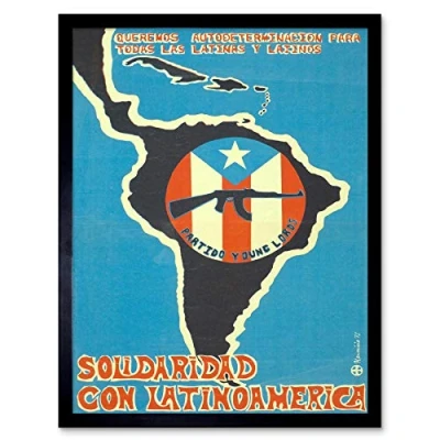 Image of Wee Blue Coo Determination Latin America Cuba Revolution Art Print Framed Poster Wall Decor 12X16 Inch