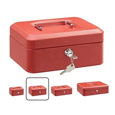 Image of Arregui Elegant Box with Tray (Steel), red, C9224