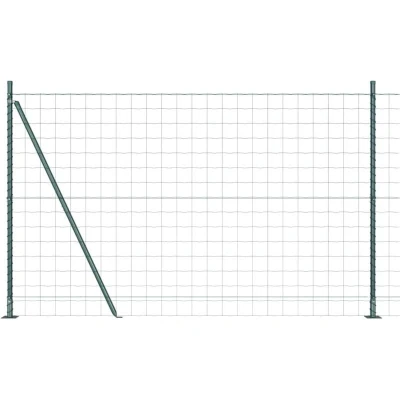 Image of vidaXL Euro Fence with 7 Flanged Posts 1.6x10 m Galvanised Steel