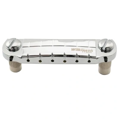 Image of Wilkinson WOGT2 52mm(2 3/64 inch) Pre set Wraparound Bridge for USA Epiphone Les Paul SG Style Electric Guitar, Chrome