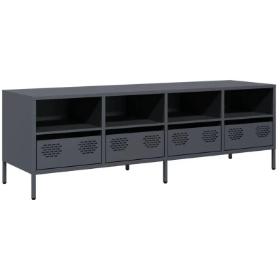 Image of vidaXL TV Cabinet Anthracite 135x39x43.5 cm Cold rolled Steel
