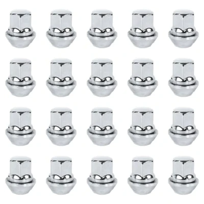 Image of Bohaner 20Pcs M12x1.5 Wheel Lug Nuts 19mm Hex Alloy Closed End with Floating Captive Washers Compatible Most Ford Focus Fiesta Fusion Escort Mondeo Kuga B Max Sliver